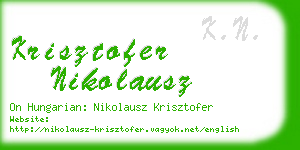 krisztofer nikolausz business card